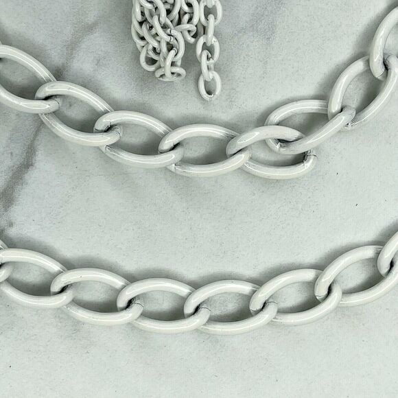 White Beehive Swirl Tassel Charm Chain Link Belt Extra Small/Small (XS/S) ✨ - Picture 10 of 11